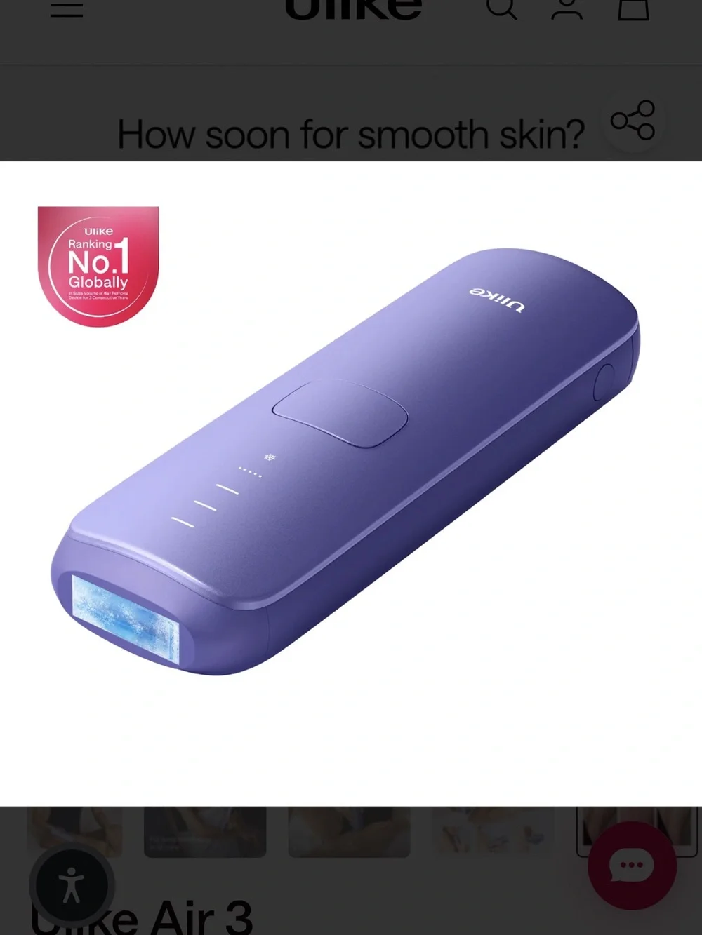 ULIKE Air 3 IPL Hair Removal Device | Sapphire Ice Cooling | Open Box